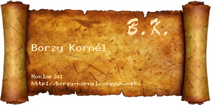 Borzy Kornél névjegykártya