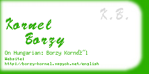 kornel borzy business card
